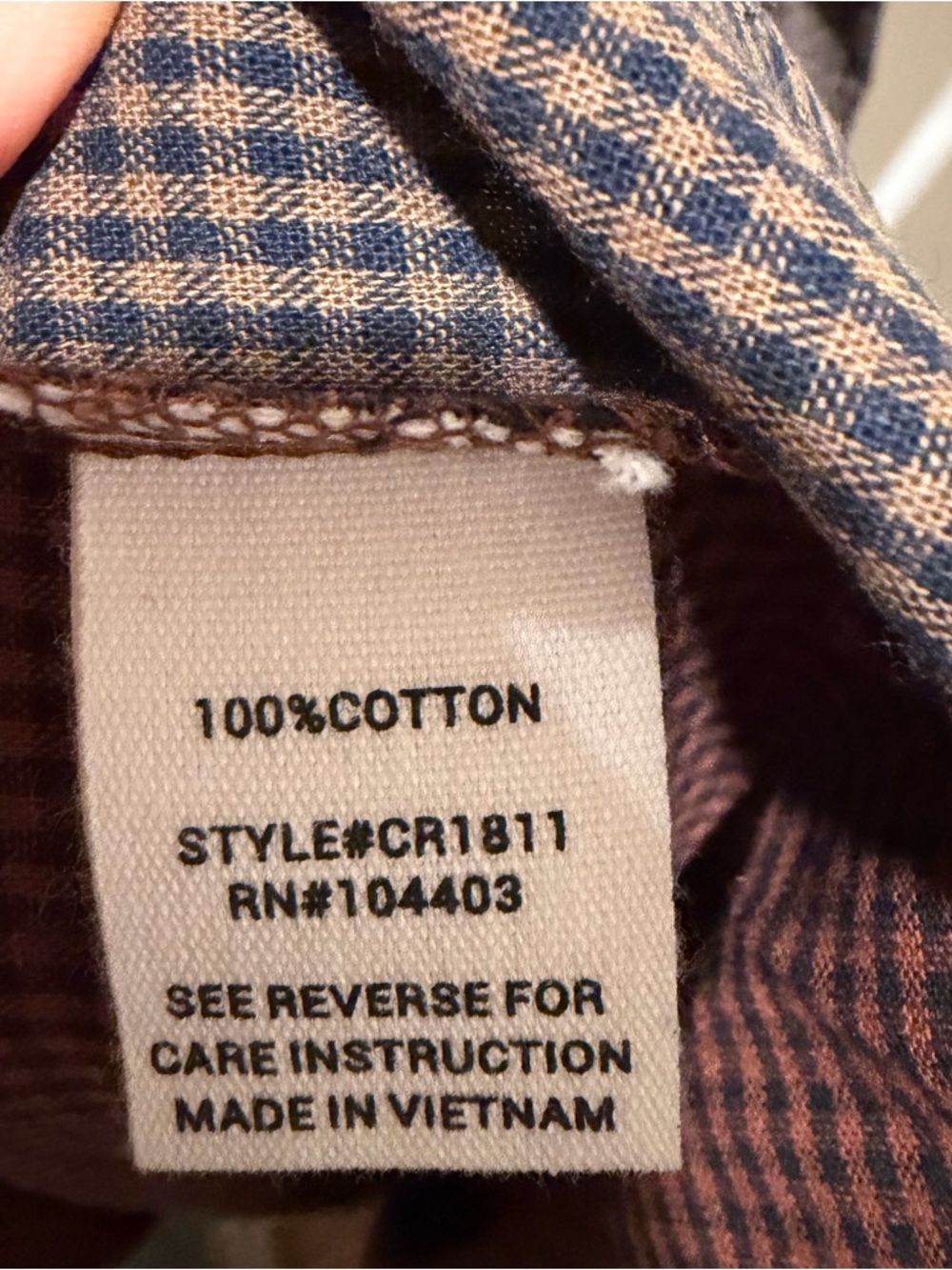 Blu Pepper Brown and Tan Plaid Color Block Button Down oversized small NWT - Picture 9 of 13